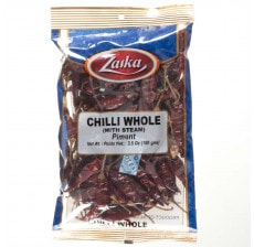 Zyka Red Chilli Whole Stemless 100g