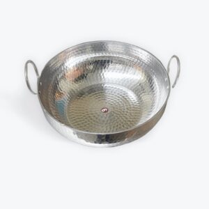 aluminium kadhai flat bottom hammered 12''