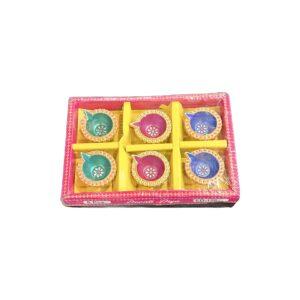 Clay diya 6pc set