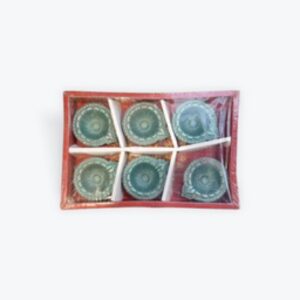 Fancy clay diya set of 6