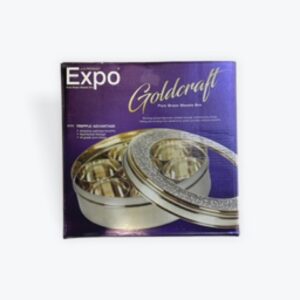 Brass spice box with glass lid