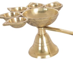 Brass diya five Batti